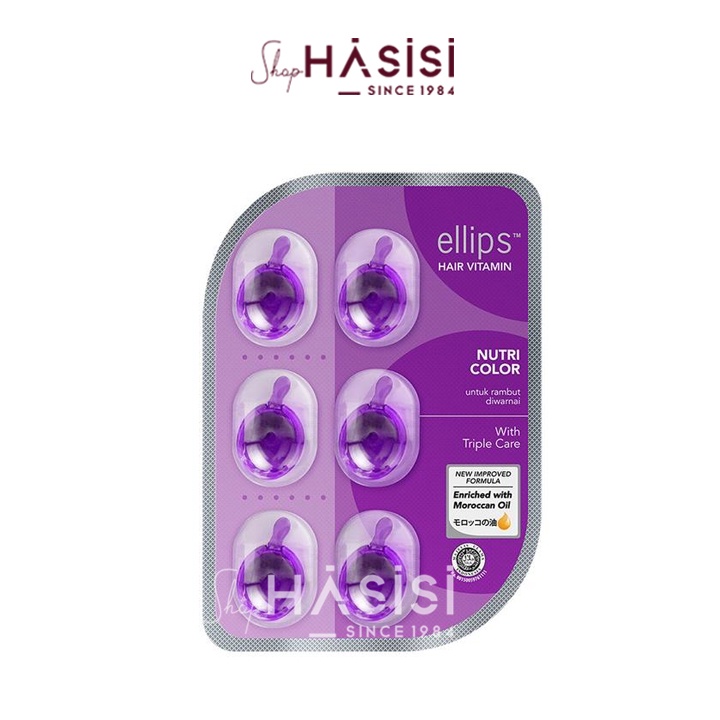 DẦU CÁ DƯỠNG TÓC ELLIPS - Hair Vitamin Nutri Color 6viên*1ml