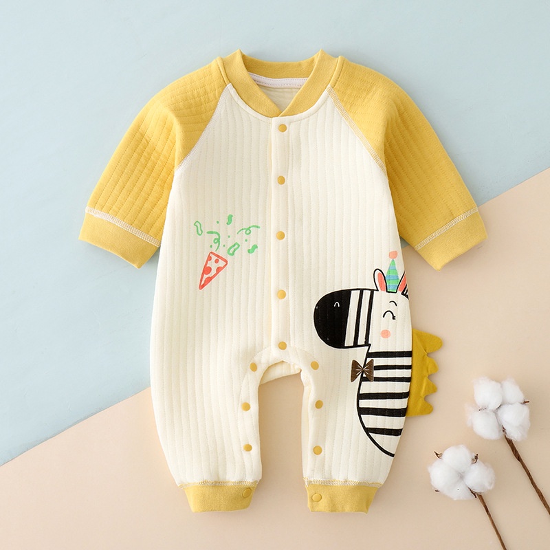 Bodysuit cho bé Body dài tay trần bông cho trẻ sơ sinh 3-18 tháng SLTB12