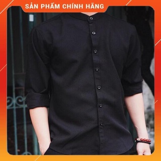 Áo sơ mi nam đẹp cổ tàu, dáng ôm