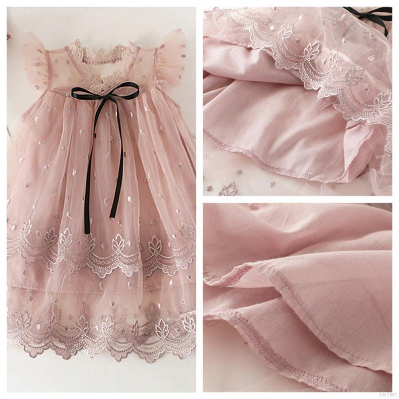 Đầm Ren Hoa Xinh Xắn Đáng Yêu Dành Cho Bé Gái