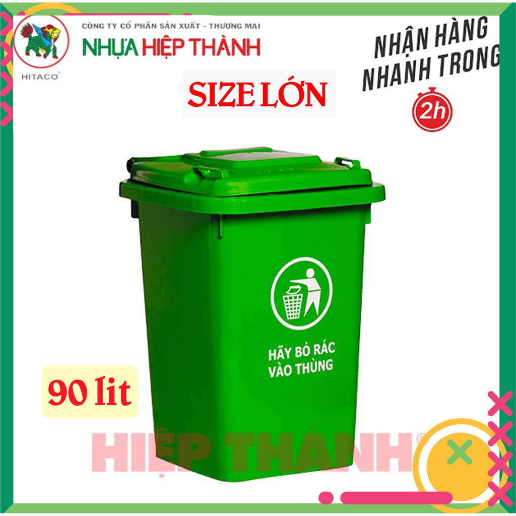 THÙNG RÁC CÔNG NGHIỆP 🔸CHẤT LƯỢNG SIÊU BỀN🔸 thùng NHỰA HIỆP THÀNH 90 LÍT - ms: 503K