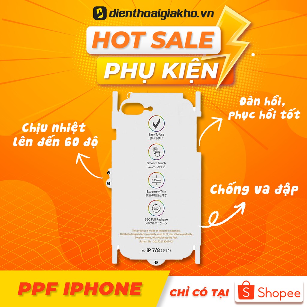PPF dán lưng chống trầy xước Ip7/8/7P/8P/X/Xs/Xs Max/XR/11/11 Pro/11 Promax/13/13 Pro/13 Pro Max