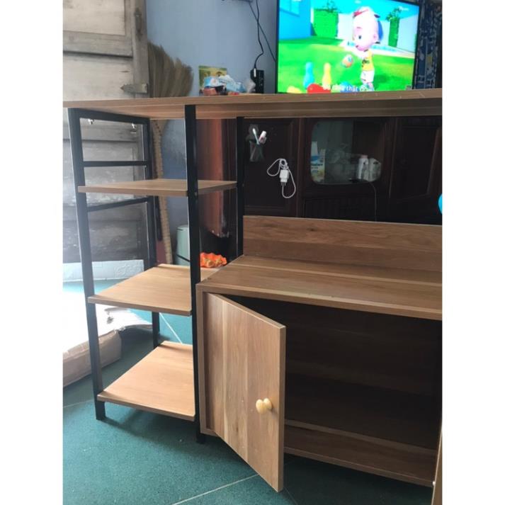 Kệ Bếp 4 tầng khung sắt hiện đại, kệ bếp đa năng sang trọng, phong cách Châu Âu chất gỗ MDF dày 12mm