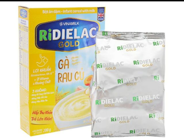 Bột ăn dặm RIDIELAC GOLD GÀ RAU CỦ 200g