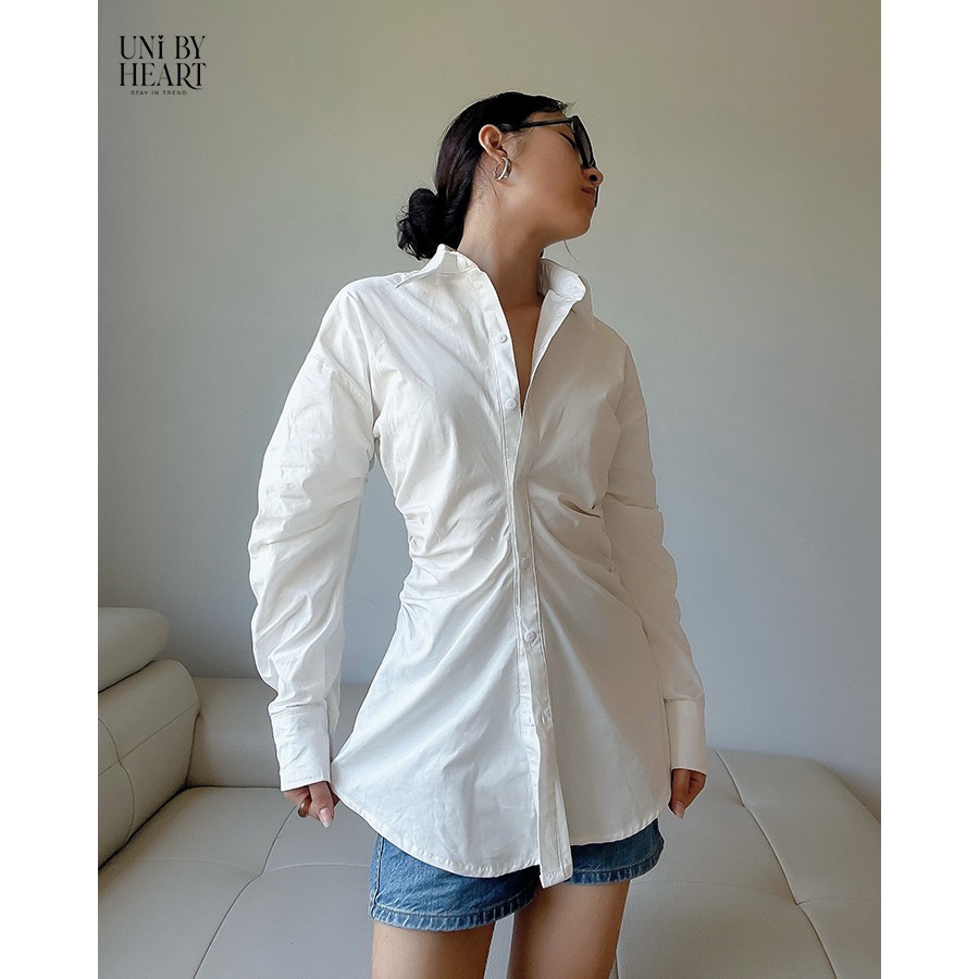 Áo sơ mi nữ Gina Shirt SMI005 thiết kế nhún eo, tay bồng thời trang - Uni By Heart
