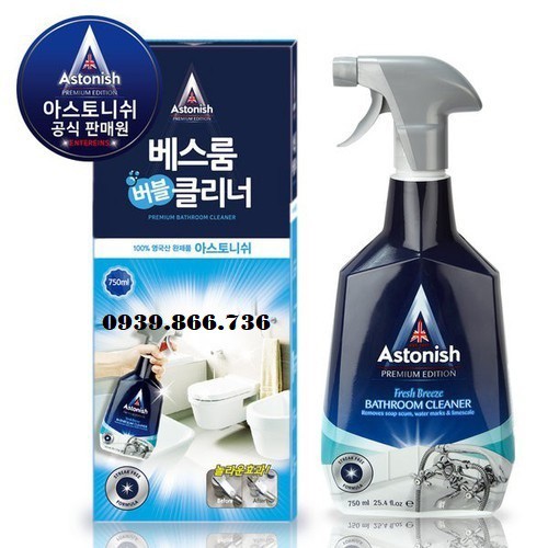 Astonish -Chai tẩy bồn cầu ố vàng , tẩy sạch sen vòi inox , gạch men bám cặn canxi, phèn chai 750ml