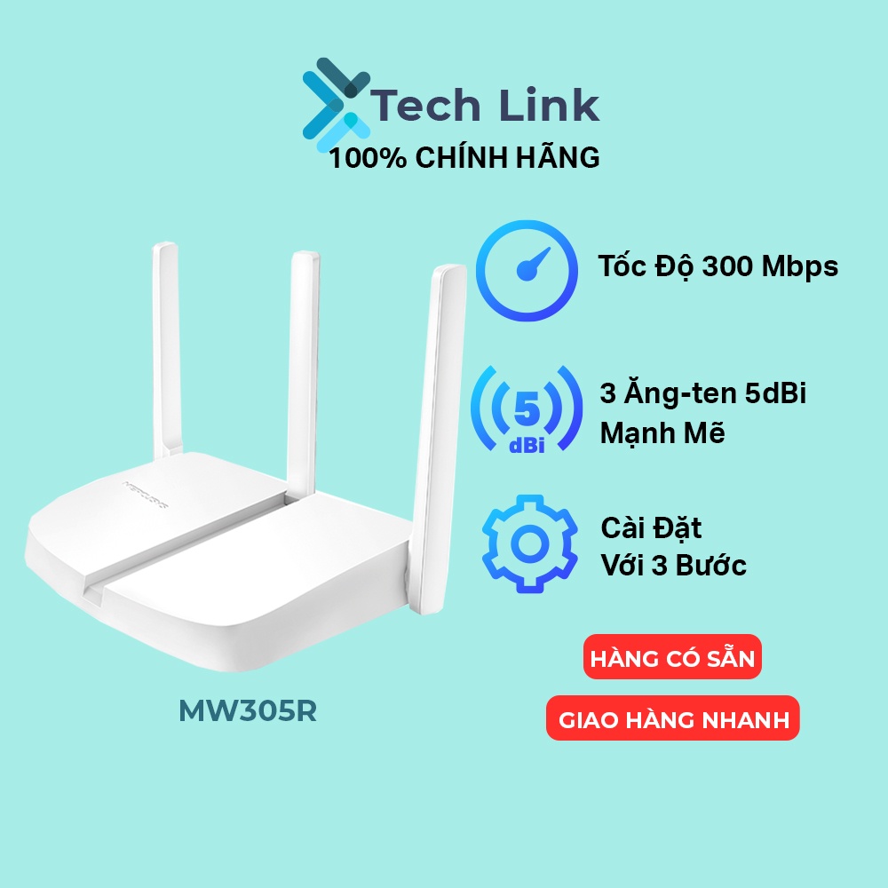 [Hỏa tốc] Bộ Phát Router Wi-Fi Mercusys MW305R Chuẩn N Tốc Độ 300Mbps