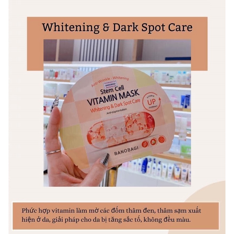 Combo 5-10 miếng Mặt Nạ Dưỡng Trắng Da hộp 10 miếng BANOBAGI Stem Cell Vitamin Mask 30ml