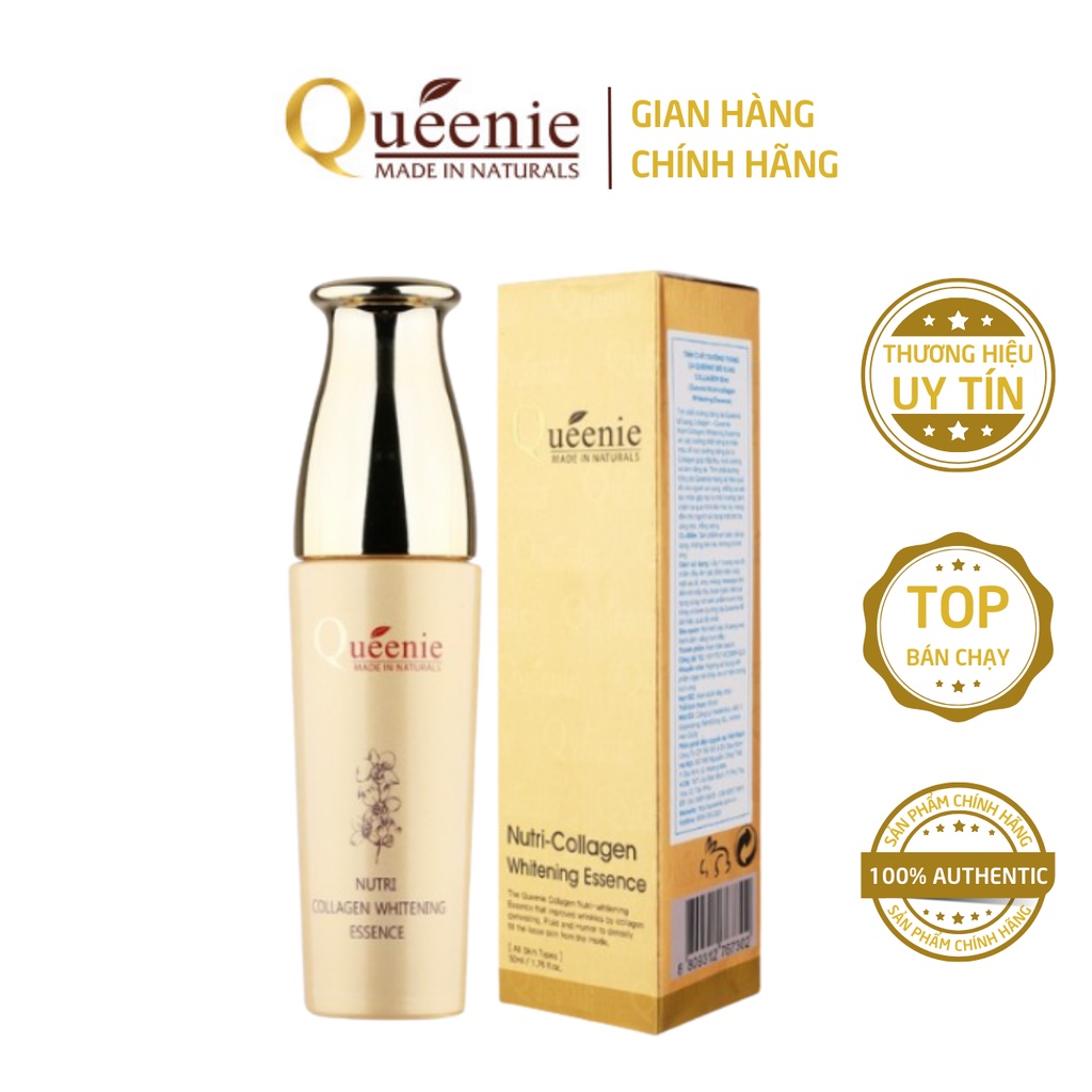 Tinh chất Serum dưỡng trắng da Queenie bổ sung Collagen se khít lỗ chân lông ngăn ngừa lão hóa Hàn Quốc chính hãng 50ml