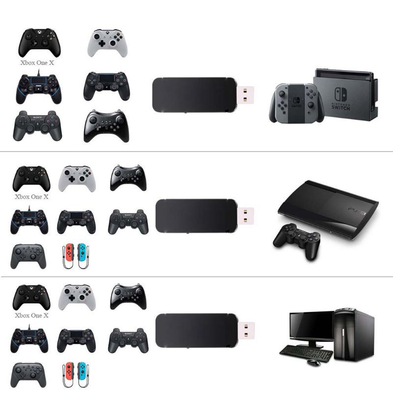 Bluetooth USB Controller Converter Adapter for NS Switch to PS4 PS3 xbox One S/X Game Gadgets