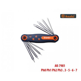 Bộ tô vít gập 8 chi tiết asaki ak-7981