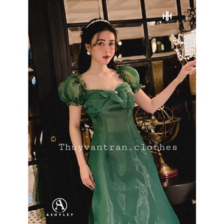 Set áo dài cách tân đính bướm tay bồng kèm quần siêu xinh