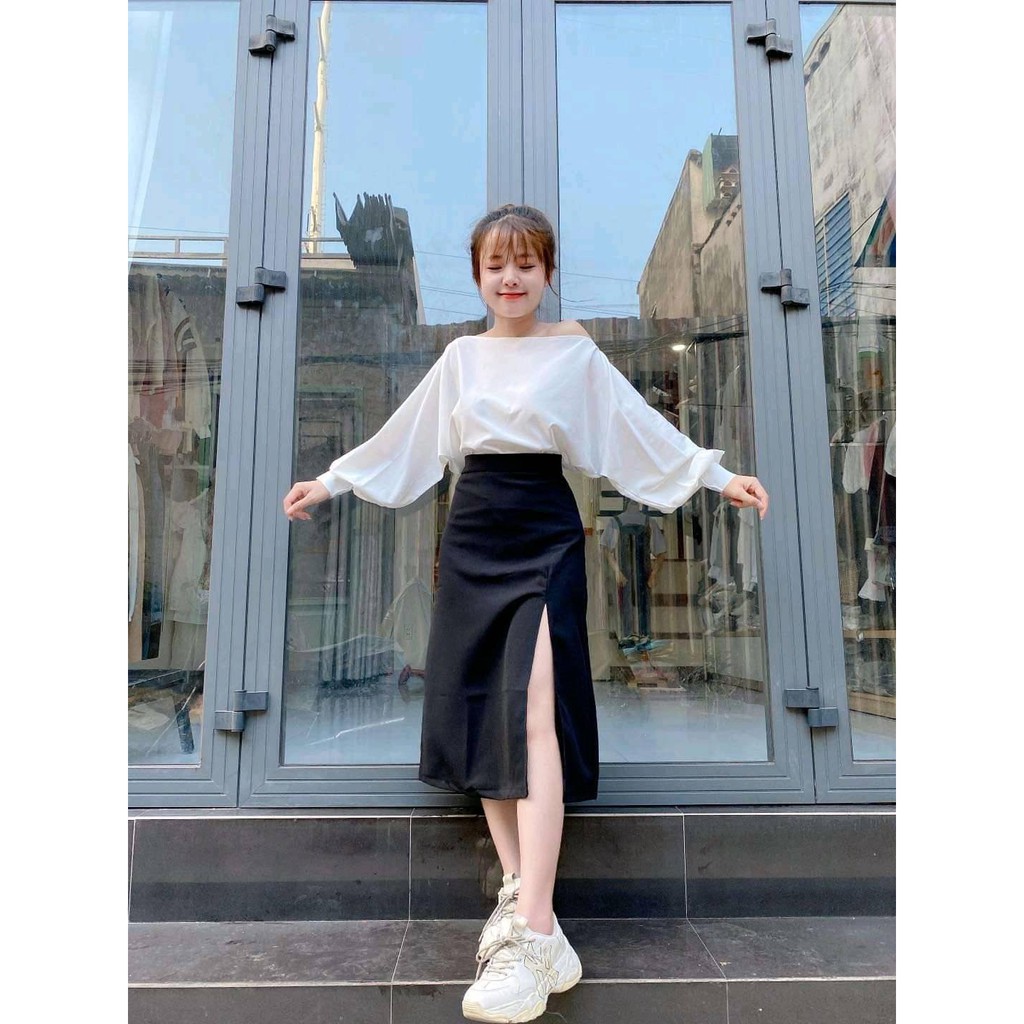 [Mã 44FASHIONSALE1 giảm 10K đơn 50K] Set Chân Váy Kèm Áo Thun Dài Tay CAMA STORE