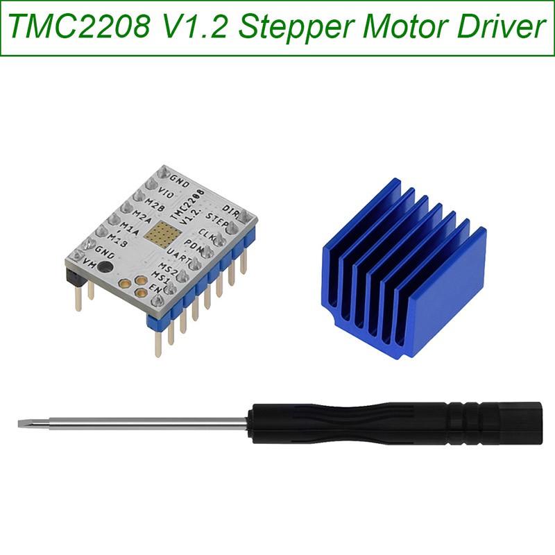 Trình điều khiển Stepstick TMC2208 v1.2 Stepper Motor Super Im lặng với tản nhiệt mới Thay thế TMC2100 cho các bộ phận máy in 3d