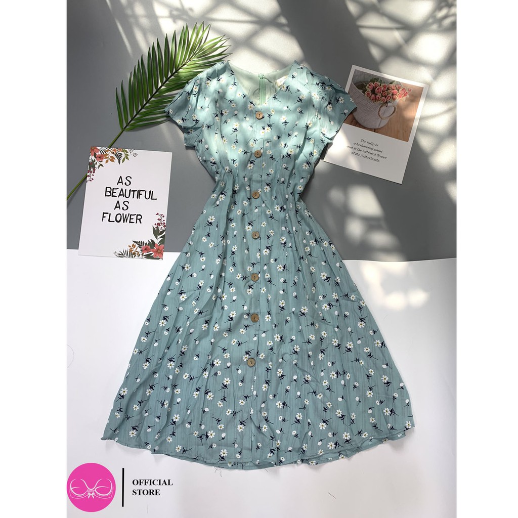 Váy Xòe ,Đầm Dáng Xòe Cổ Tim Họa Tiết Hoa Nhí Evalover | BigBuy360 - bigbuy360.vn