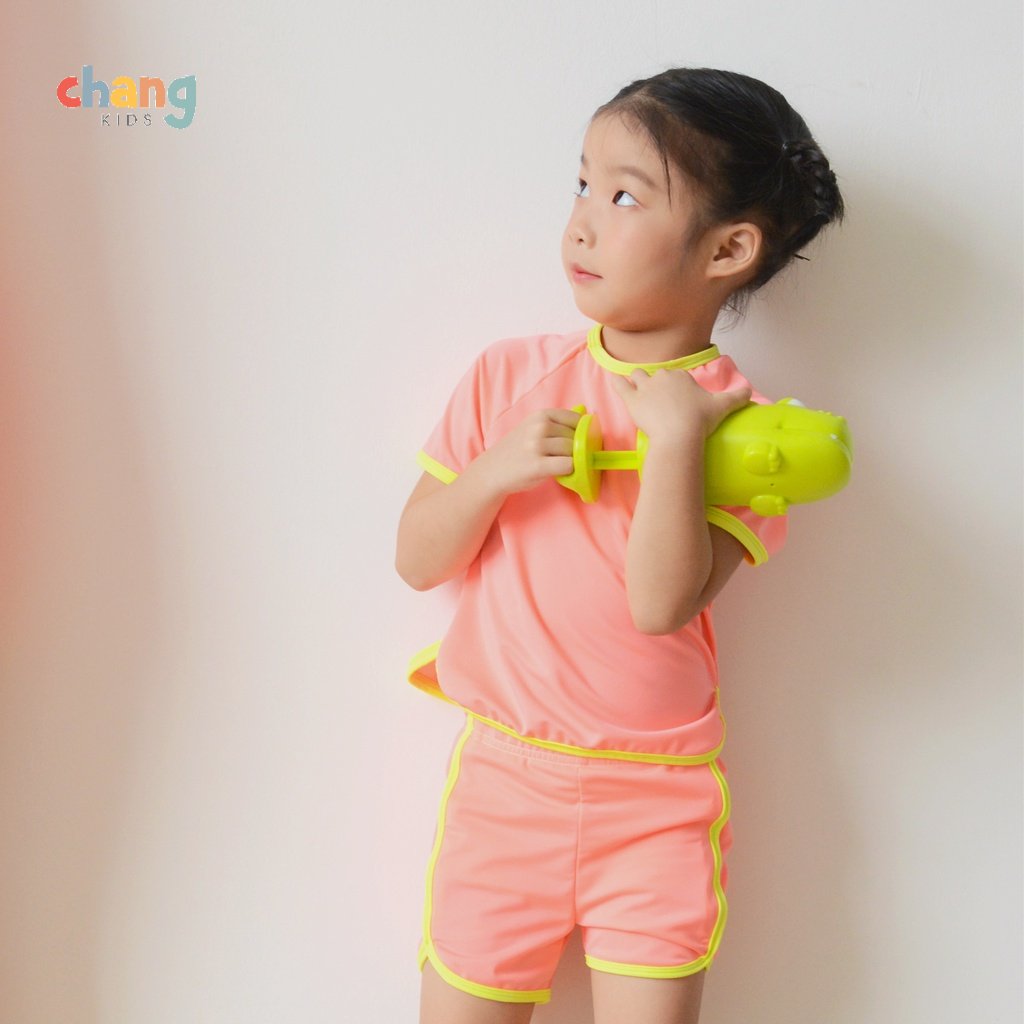 Bộ bơi áo ngắn tay sooc cộc gym retro Gymee_Cam