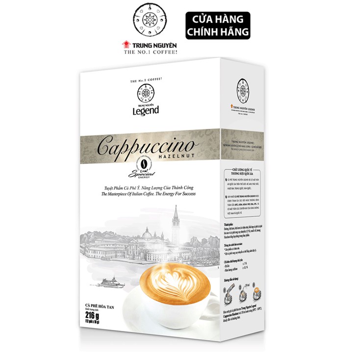 Cà Phê Trung Nguyên Legend Cappuccino Hazelnut 12 sticks 18gr