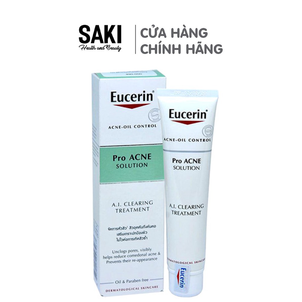 Tinh Chất Eucerin Giảm Mụn Eucerin Pro Acne A.I Clearing Treatment 40ml Nhờn Serum Proacne Solution AI Kem