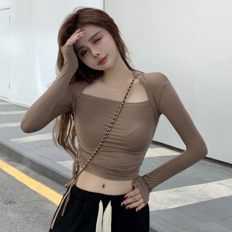 Áo Thun Nữ Tay Dài Dáng Ôm Cá Tính