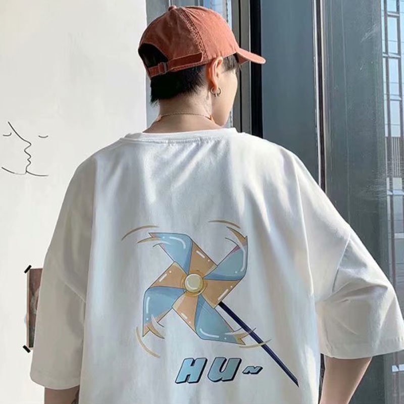 Áo Thun Tay Lỡ Cổ Tròn Dáng Rộng In Họa Tiết Đơn Giản Thời Trang Mùa Hè Size M-8XL