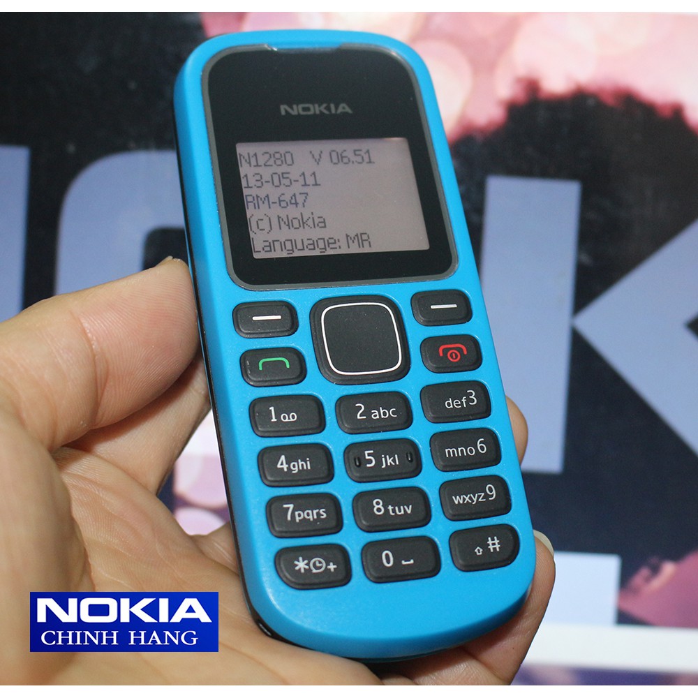 [HÀNG CHÍNH HÃNG] Điện thoại Nokia 1280 MÀU XANH DA TRỜI KÈM PIN , SẠC