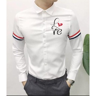 (Freeship) Áo Sơ Mi Nam Quốc Dân Chữ Love Siêu Chất