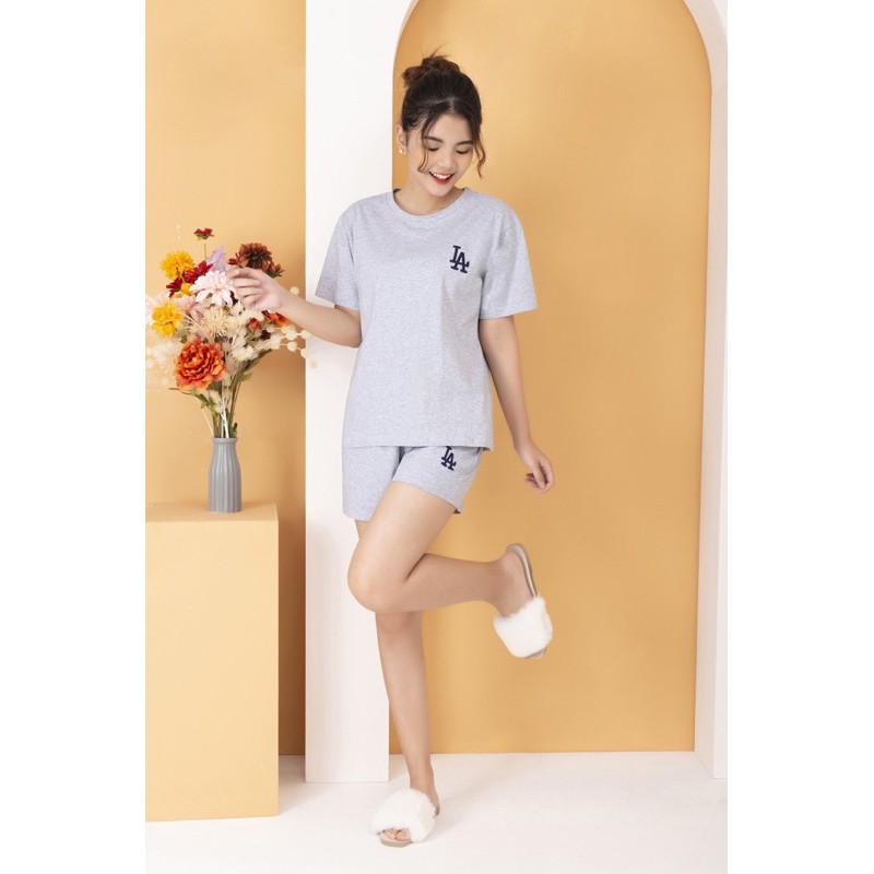 SNU280 - BỘ ĐÙI NỮ COTTON TRƠN THÊU LA VNXK