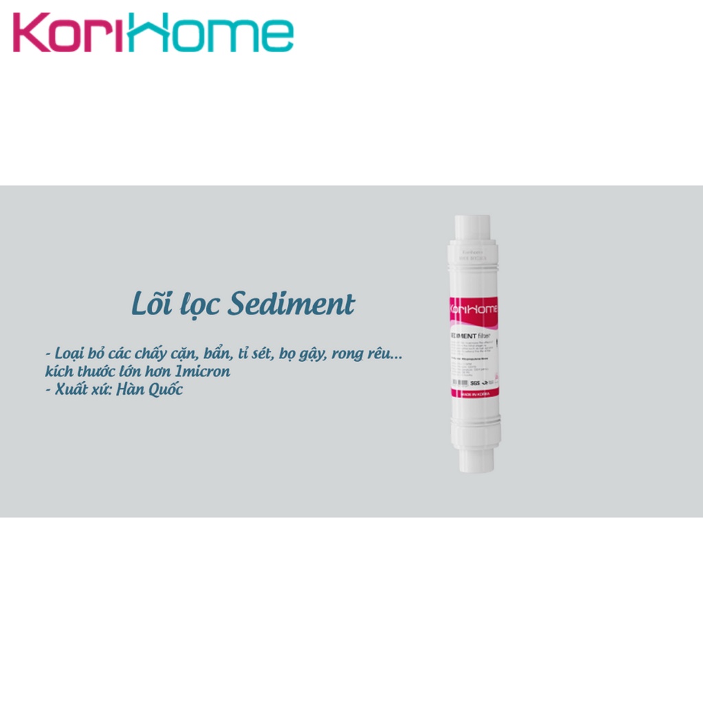 Lõi lọc Sidiment Korihome chính hãng - dùng cho máy lọc nước Korihome- Lọc nước 247 max rẻ