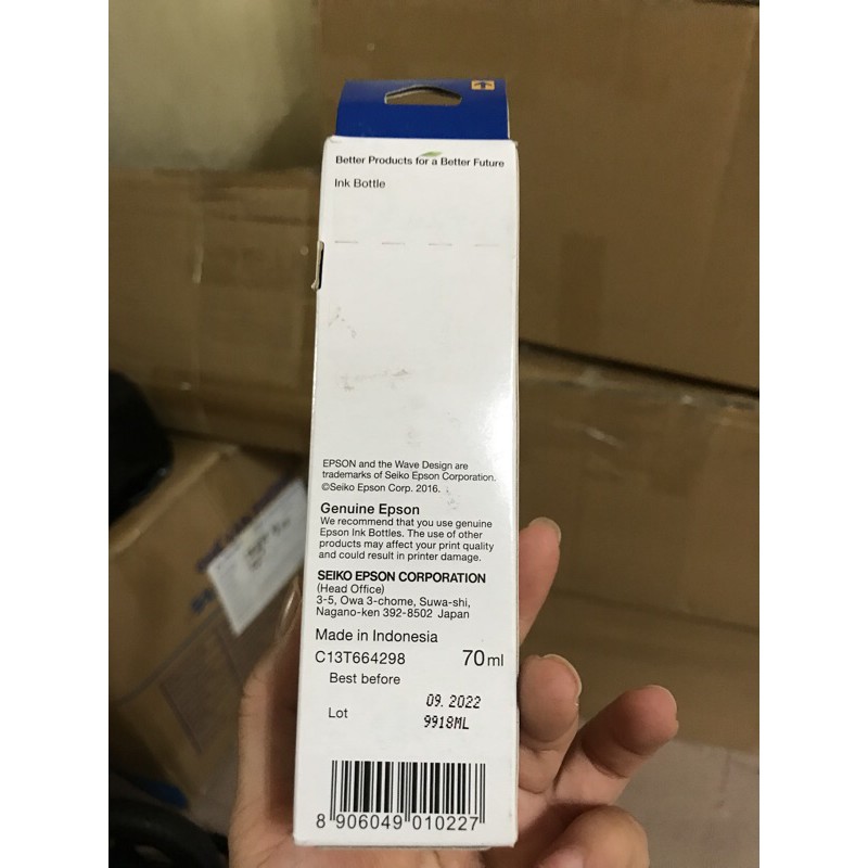 Mực in phun Epson 664  dùng cho máy: L300, L310,L200,L350,L360 .... màu đen