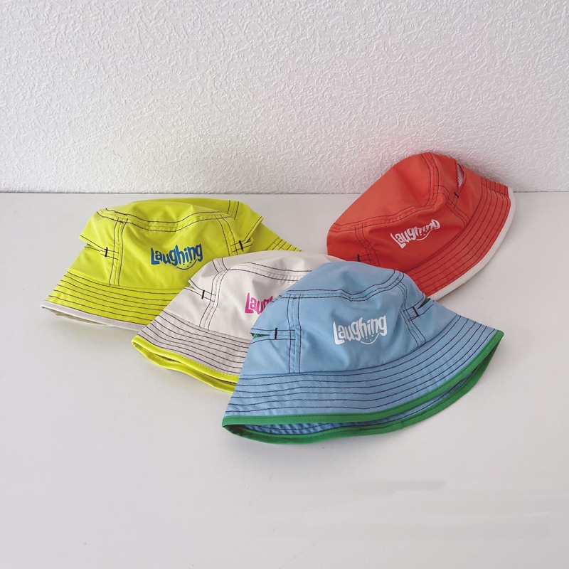 Nón Tai Bèo Phối Lưới Thoáng Khí Thêu Chữ Phong Cách Hàn Quốc Thời Trang Cho Bé