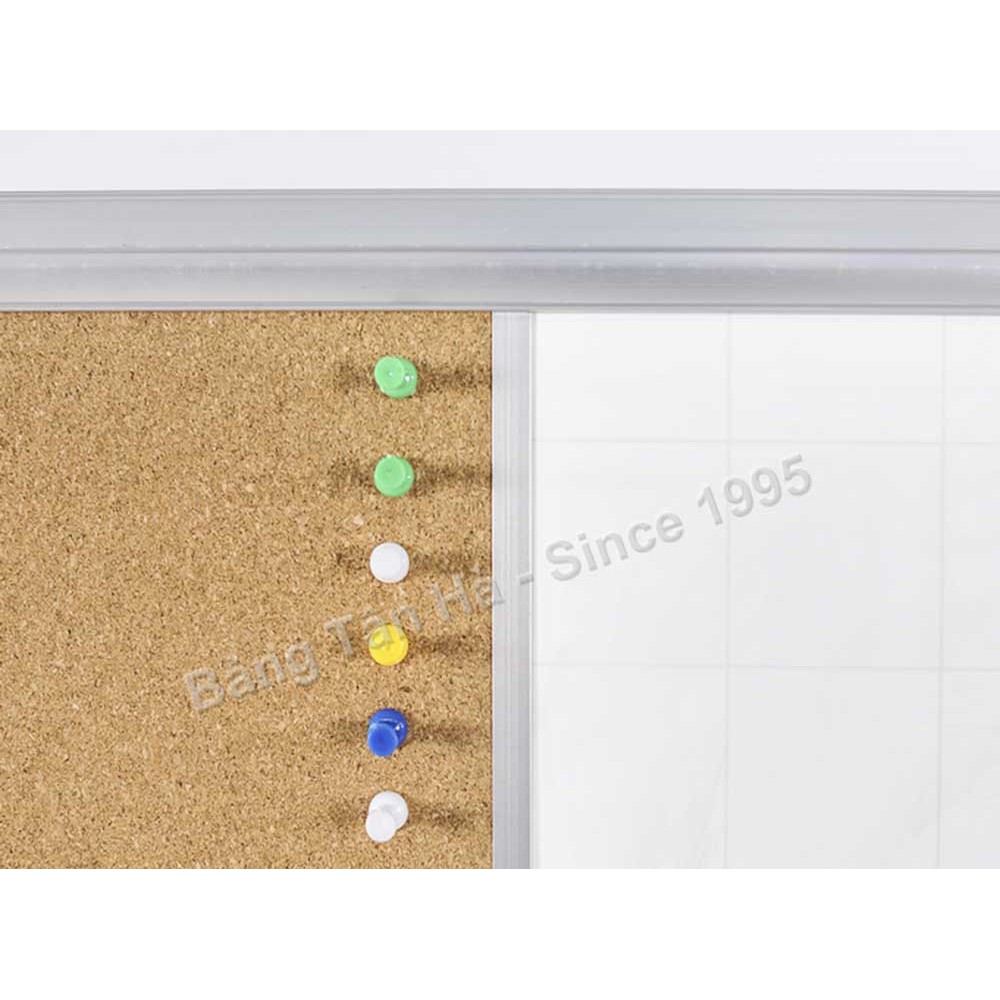 Bảng combo ghim lie (bần) - từ trắng khung nhôm - Bảng Tân Hà - kích thước 80x120cm