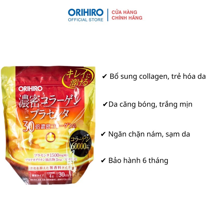 Bột Collagen Orihiro nhau thai heo 60000mg 1 gói