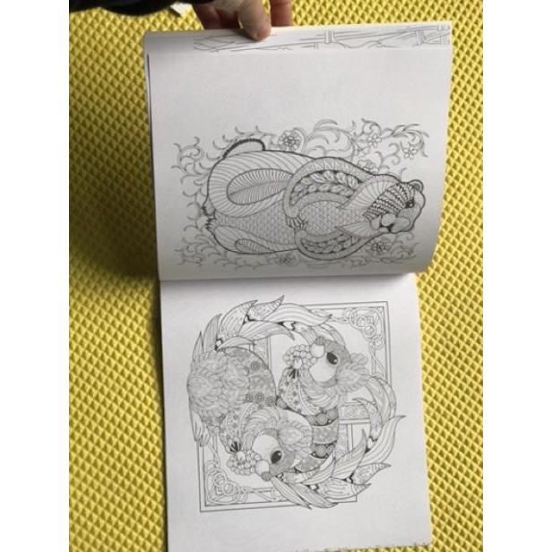 Postcard tô màu 6 mẫu loại 36 trang 25cmx23cm - Tranh tô màu dành cho người lớn