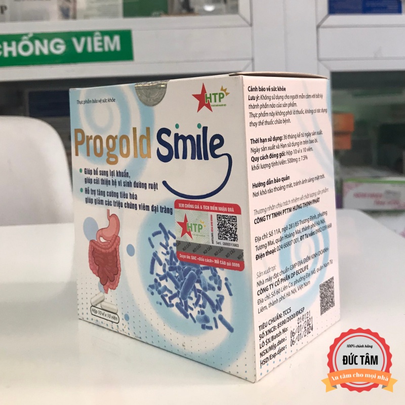 Men Vi Sinh PROGOLD SMILE Bổ Sung Lợi Khuẩn Tăng Cường Tiêu Hoá