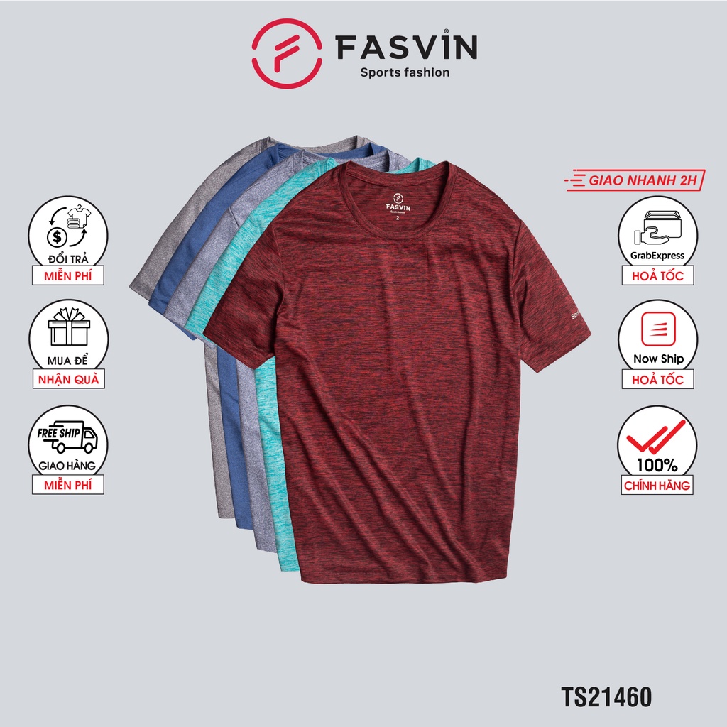 Áo thun thể thao nam Fasvin TS21460.HN vải thun lạnh cao cấp mềm mát co giãn tốt