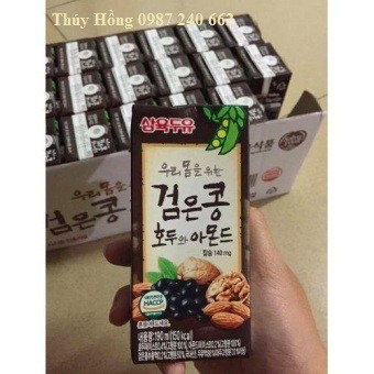 Sữa óc chó hạnh nhân đậu đen Hàn Quốc (Thùng 24 hộp x 190ml)