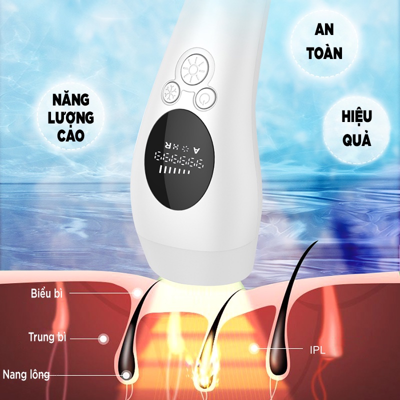 Máy Triệt Lông Lạnh IR01, Máy Triệt Lông Mini Vĩnh Viễn Đa Năng Tại Nhà,Triệt Bikini Nách Toàn Thân 8 Cấp Độ Vô Hạn Xung