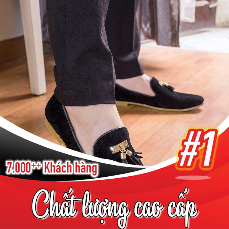 Tuyển Sỉ CTV Giày Lười Nhung Khóa Chuông Đế Vàng Lịch Lãm - Ảnh tự chụp