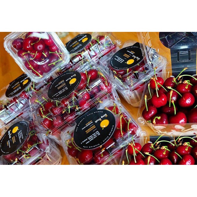 Hộp P1000B nhựa18.5 x 12.2 x 12.8 cm trong đựng trái cây hộp nho cherry nấm có lỗ thoát khí