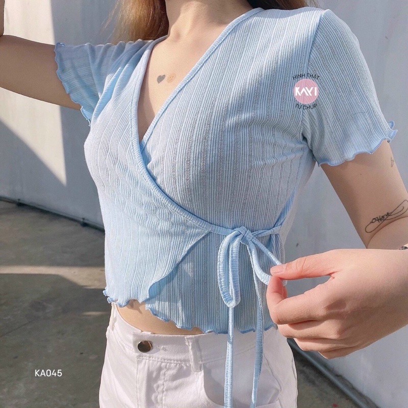 Áo đắp chéo cột nơ hông - Z7N