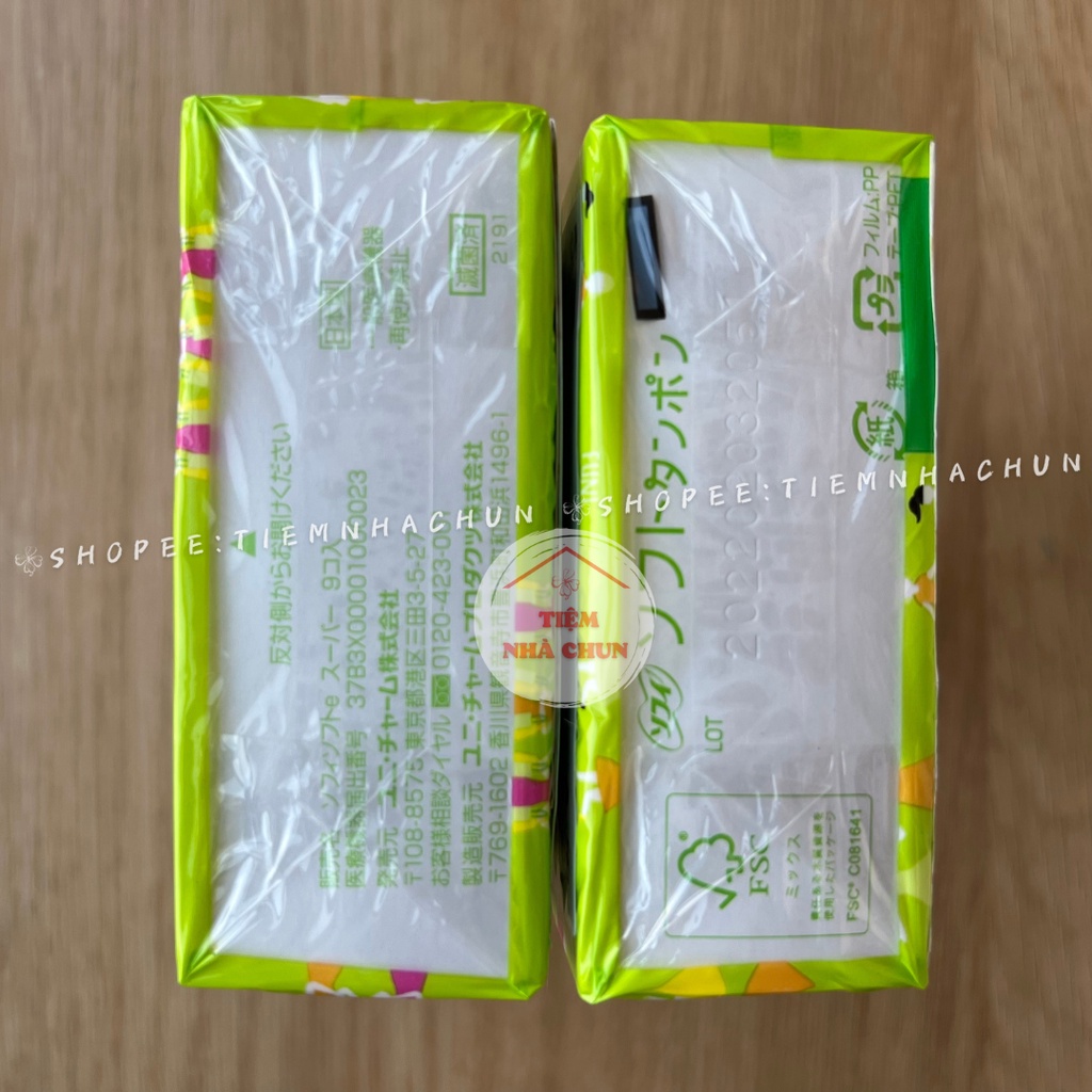 BĂNG VỆ SINH TAMPON SOFY UNICHARM SIÊU THẤM ĐI BƠI HỘP 9 QUE