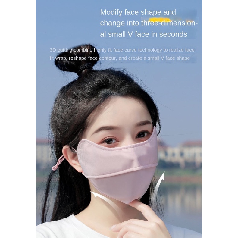 Khẩu Trang Lụa Mát Mỏng Màu Gradient Chống Nắng Thoáng Khí Thời Trang Cho Nữ