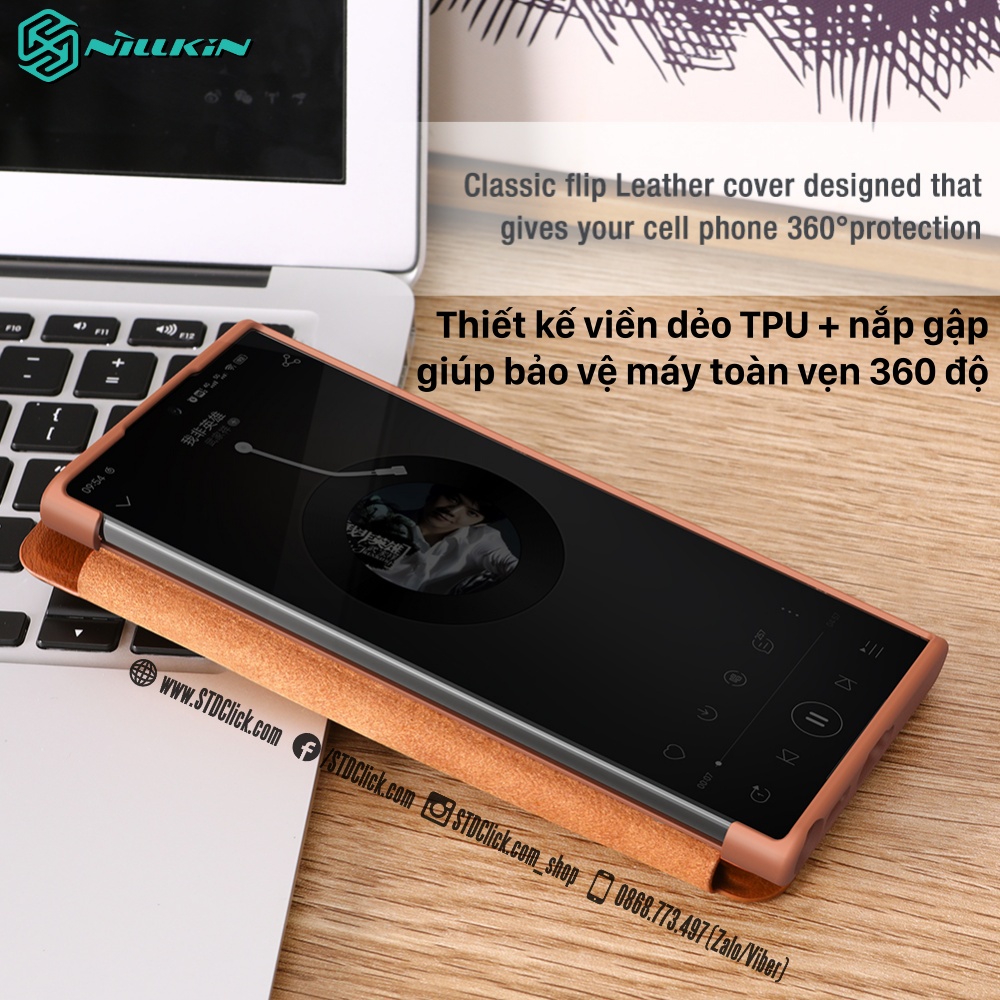 BAO DA SAMSUNG GALAXY S22 ULTRA 5G NILLKIN QIN PRO BẢO VỆ CAMERA CHÍNH HÃNG