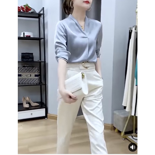 set sơ mi lụa pastel