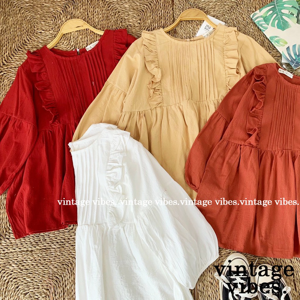 [FREESHIP] Áo babydoll viền bèo kẻ ly bán thân Ulzzang (hàng QCCC) - CÓ SẴN / ẢNH CHỤP THẬT 1000%