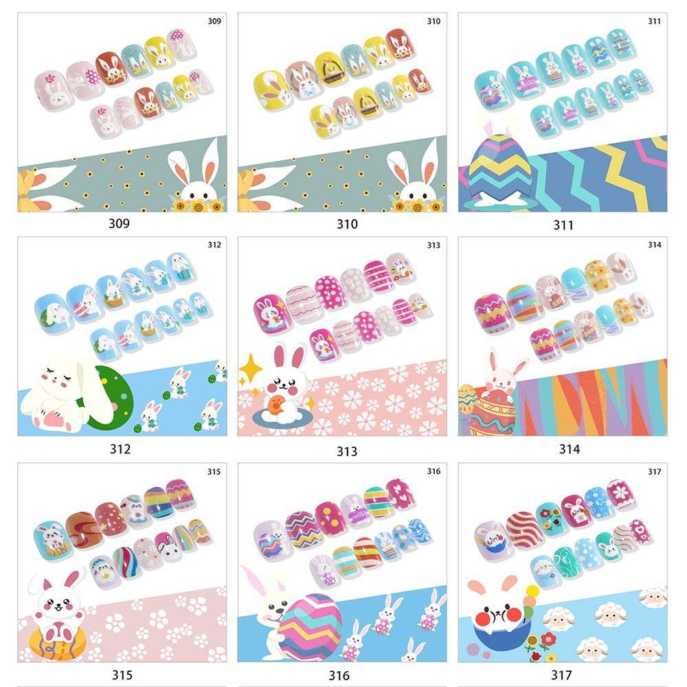 Bộ Móng Tay Giả Họa Tiết Hoạt Hình Dễ Thương Cho Bé