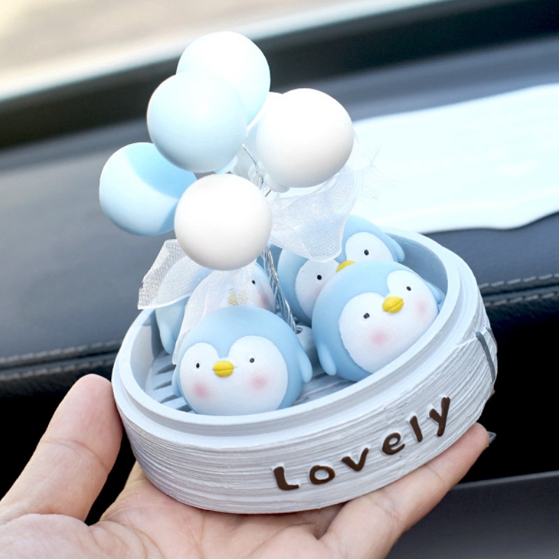 Bộ 5 Búp Bê Hình Chim Cánh Cụt / Thỏ / Chim Cánh Cụt Dễ Thương Trang Trí Bảng Điều Khiển Xe Hơi