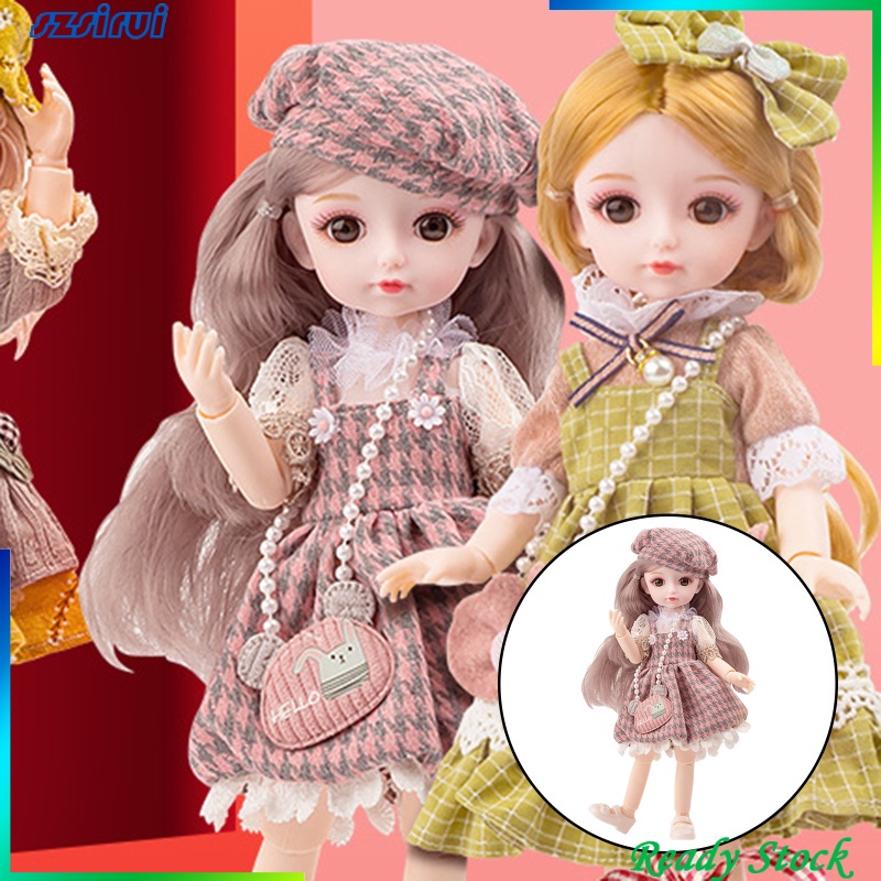 [szsirui] Búp Bê BJD 26cm Tỉ Lệ 1 / 6 Có Khớp Nối Linh Hoạt 13 Khớp Nối Với Váy Công Chúa Và Giày Trang Điểm Tóc Mịn Làm Quà Sinh Nhật Cho Bé Gái