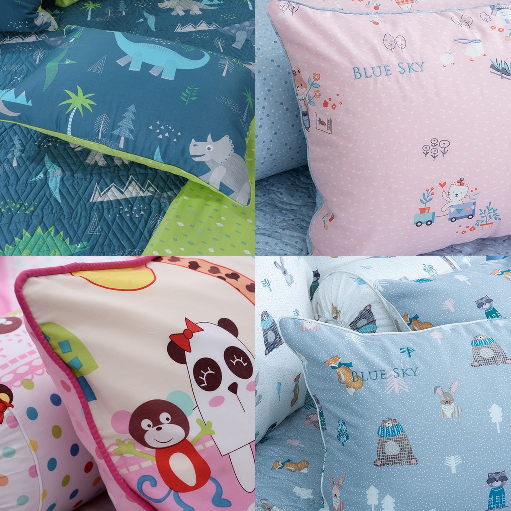 Vỏ Gối và Ruột Gối kích cỡ trẻ em Hanvico Blue Sky vải cotton cao cấp