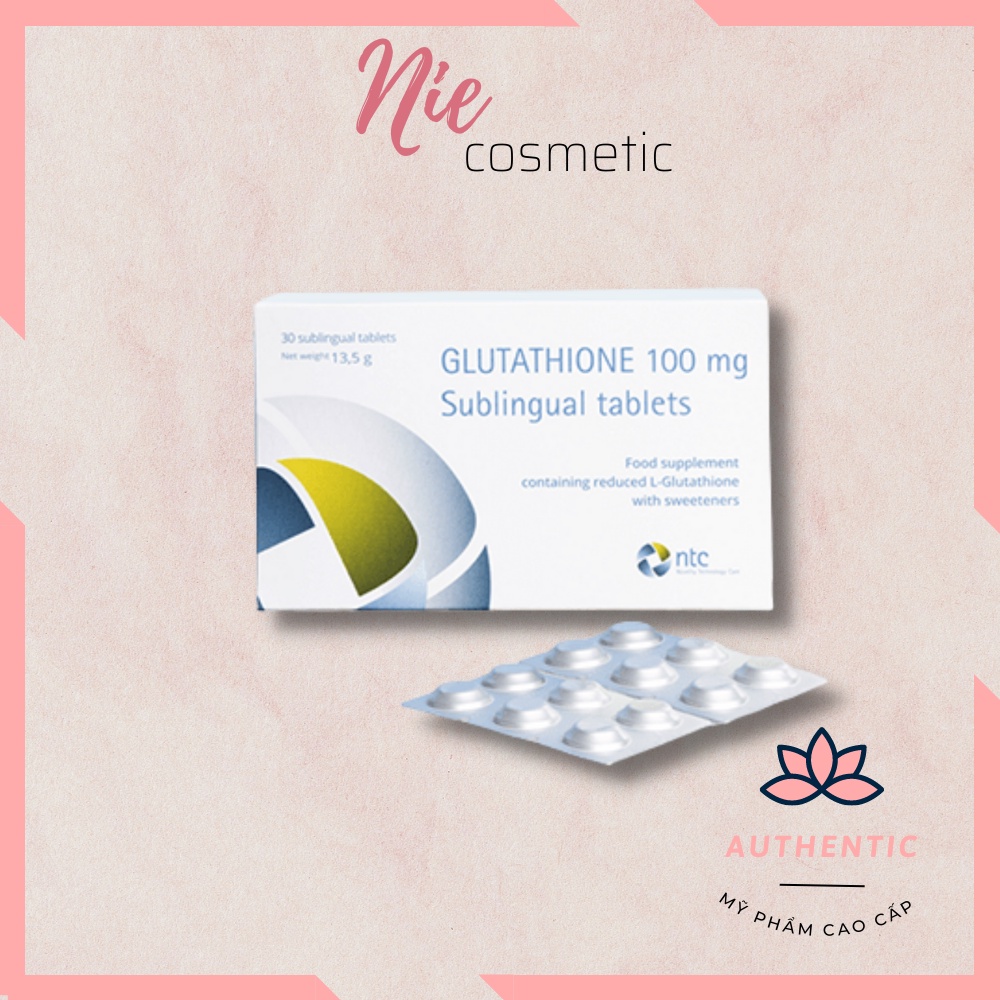 Viên Ngậm Trắng Da Glutathione 100mg Sublingual Tablets